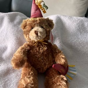 NWT VINTAGE GUND CONFETTI BIRTHDAY BEAR